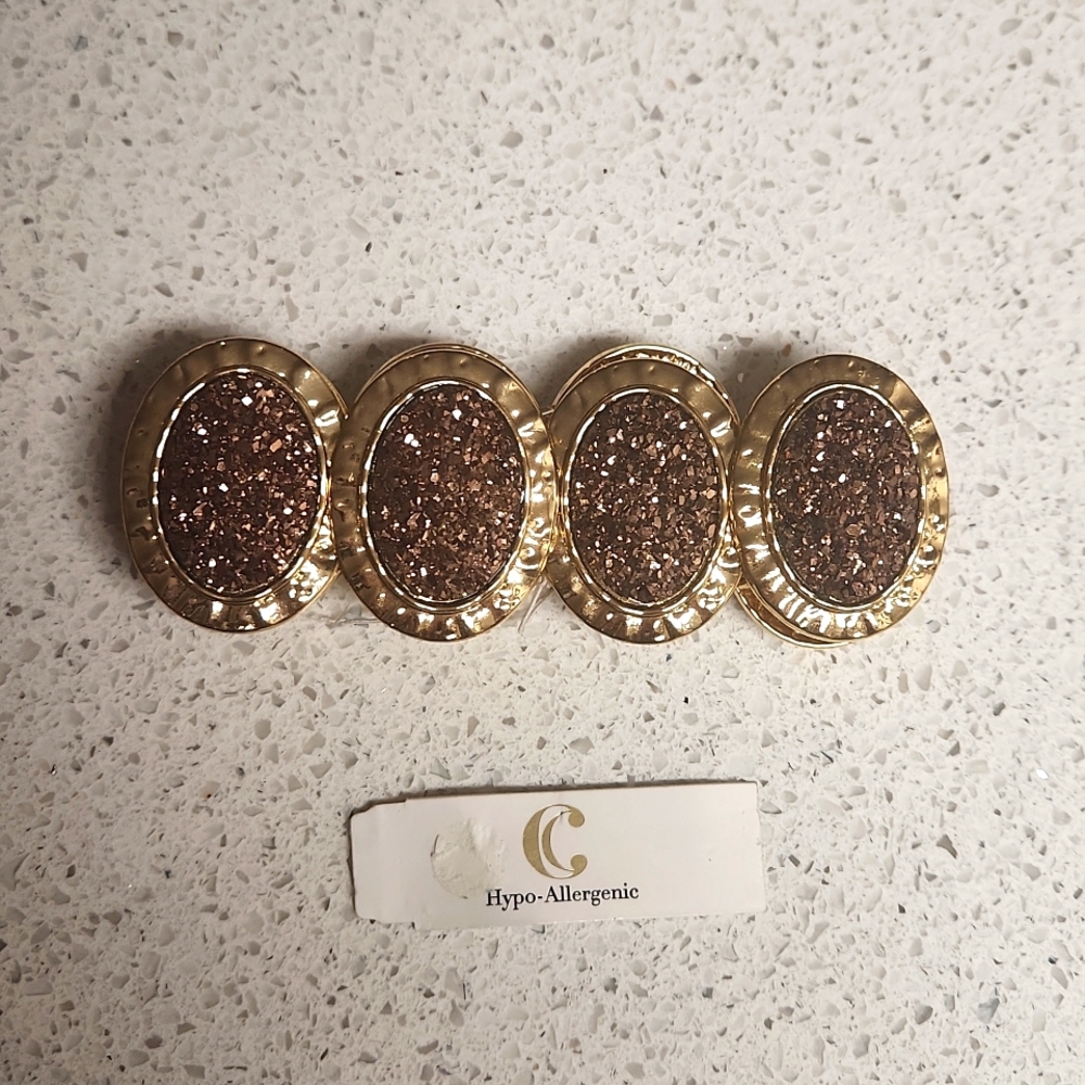 Charming Charlie NWT Gold and Copper/Rose Gold Fashion Stretch Bracelet